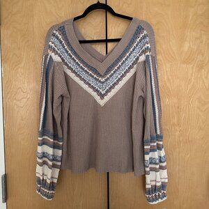Free People Waffle Oversized Sweater - Women's Small